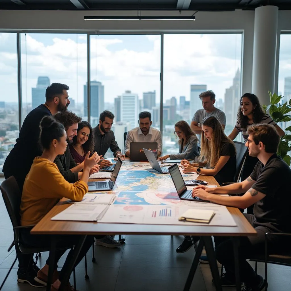 Equipo de Inversiones Argentinas Pro discutiendo estrategias